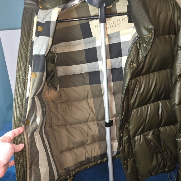 Burberry Brit Olive Puffer Jacket Size XL - Picture 12 of 16